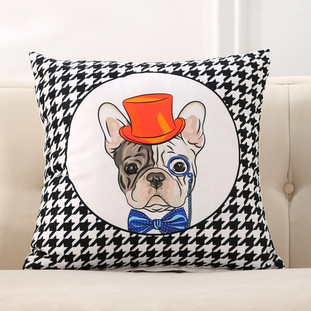 Gentlemen Dog DesignPillow Cover